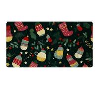 Merry Christmas-57 - Tappetini da cucina deluxe per pavimento, lavabili in lavatrice e impermeabili, ad asciugatura rapida, antiscivolo, con design retrò vintage