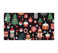 Merry Christmas-63 - Tappetini da cucina deluxe per pavimento, lavabili in lavatrice e impermeabili, ad asciugatura rapida, antiscivolo, con design retrò vintage