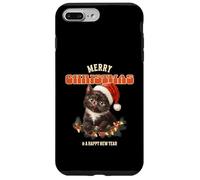 Merry Christmas & A Happy New Year (Grafica con gattino carino) Custodia per iPhone 7 Plus/8 Plus