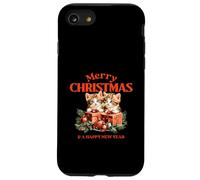 Merry Christmas & A Happy New Year (Grafica con gattino carino) Custodia per iPhone SE (2020) / 7/8