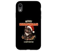 Merry Christmas & A Happy New Year (Grafica con gattino carino) Custodia per iPhone XR
