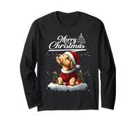 Merry Christmas Airedale Terrier Santa Hat Dog Lovers Xmas Maglia a Manica