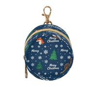 Merry Christmas Animals Line Drawing Blue Baby Boy Ciucci Holder Case con cerniera e clip portamonete Portamonete, Tutto Storage pouching estuche para chupos
