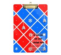 Merry Christmas - Appunti con motivo a scacchi rosso e blu, con gancio per appenderlo, foro standard per aula di quinta elementare, per insegnanti, dimensioni 9 x 12