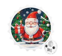 Merry Christmas - Apribottiglie magnetico a forma di Babbo Natale, strumento da cucina salvaspazio, divertente apribottiglie e magnete per frigorifero, per campeggio, viaggi, campeggio, stile bianco