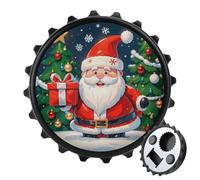 Merry Christmas - Apribottiglie magnetico a forma di Babbo Natale, strumento da cucina salvaspazio, divertente apribottiglie e magnete per frigorifero, per campeggio, viaggi, campeggio, stile nero