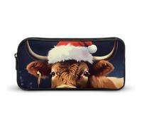 Merry Christmas - Astuccio per penne e matite, ad alta capacità, motivo mucca, organizer per cosmetici, per uomini e donne, Stile:, 22*12*5cm, MHXYZHW