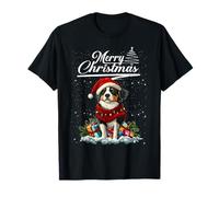 Merry Christmas Australian Shepherd Santa Dog Lovers Xmas Maglietta