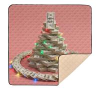 Merry Christmas Babbo Natale con sacco per contanti, grande tappetino da gioco antiscivolo per bambini per interni ed esterni, resistente all'acqua, tappetino per gattonare per neonati, neonati