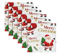 Merry Christmas Babbo Natale panno cocktail tovaglioli colorati pasqua tovaglioli panno set di 6 50,8 x 50,8 cm servilletas para tortillas mexicanas