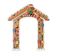 Merry Christmas Banner - 2D Festive Gingerbread, 200x180cm Large Decor, Fun | Giant Christmas Banner - Polyester Fabric, Dual-Sided Print, Reinforced Grommet Holes, Bold Color Lettering, Whimsica