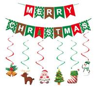 Merry Christmas Banner Swirl Decorations Set Holiday Ceiling Decorations For Christmas Indoor Outdoor Home Decoration Holiday Decor Holiday Merry Christmas Swirl Decorations Set Ceiling Hanging