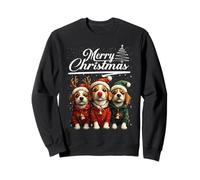 Merry Christmas Beagle Santa Hat Animal Cute Xmas Holiday Felpa