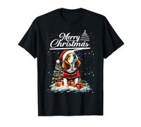 Merry Christmas Beagle Santa Hat Dog Lovers Xmas Maglietta