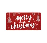 Merry Christmas Bells on Red Laptop Desk Pad 60 x 30 cm Tastiera Gaming Desk Mat antiscivolo bordo cucito tappetino da scrivania per lavoro, gioco, ufficio, casa