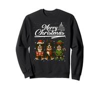 Merry Christmas Bernese Mountain Dog Reindeer Elf Santa Felpa