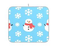 Merry Christmas Bianco Fiocco di Neve Stuoia di Scolapiatti Stuoia Cucina Stuoia per Contatore Scolapiatti Stuoia e Rack Resistente al Calore Mar 16 x 18