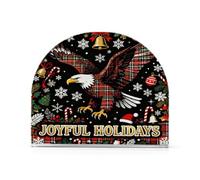 Merry Christmas Bird Nero Plaid Acrilico portatovaglioli da esterno per Farmhouse Cocktail dispenser di tovaglioli autoportante decorazioni moderne per la casa per cocktail in fattoria 1 confezione