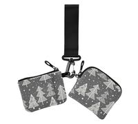 Merry Christmas Black Trees Dots Portamonete da donna Portamonete piccolo portatile con cerniera portamonete con cinturino da polso per signora 2 confezioni