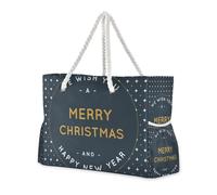 Merry Christmas - Borsa a mano portatile da donna con tasche laterali, borsa per weekend da donna, articoli essenziali da viaggio, regali da spiaggia, regali di compleanno per donna