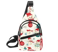 Merry Christmas - Borsa a tracolla con pupazzo di neve, zaino da viaggio, escursionismo, borsa a tracolla per borse da donna e uomo, Multicolore 16, 11.8x7x1.5in/30x18x4cm