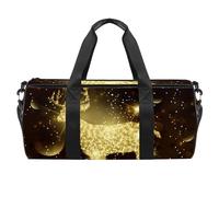 Merry Christmas - Borsone da palestra con cervo glitterato e alce per fitness, allenamento, borsa da viaggio, borsa per attrezzatura da donna e uomo, Multicolore, 17.7x9x9 inches