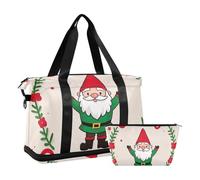 Merry Christmas - Borsone da viaggio con nani dei cartoni animati, borsa da viaggio con borsa da toilette per lo sport, pieghevole, Nani dei cartoni animati di Buon Natale, 1 size