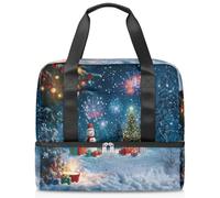 Merry Christmas - Borsone sportivo con cartoni animati, per donne, uomini, ragazzi, ragazze, 21 l, per il fine settimana, per la notte, per viaggi, palestra, yoga, Colore, Grande, Organizer per borse