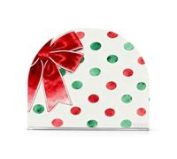 Merry Christmas Bow Polka Bot Acrilico simpatico portatovaglioli per Farmhouse Cocktail titolari autoportanti per tovaglioli di stoffa decorativi per la casa Cocktail della fattoria Confezione da 2