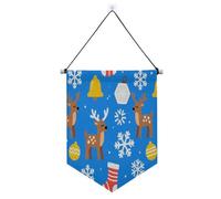 Merry Christmas Brown Elk banner da appendere alla parete con asta telescopica divertente banner esterno patio arredamento per porte, pareti, finestre, giardini, cortile banderitas para fiestas