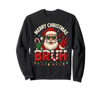 Merry Christmas Bruh Funny Santa Claus Cool Xmas Retro Pun Felpa