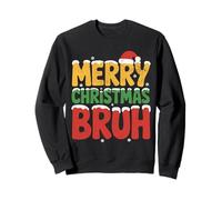 Merry Christmas Bruh Meme - Divertente Detto per Brother Boys Men Felpa