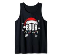 Merry Christmas Bruh Xmas Meme Funny Santa Hat Saying Humor Canotta