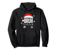 Merry Christmas Bruh Xmas Meme Funny Santa Hat Saying Humor Felpa con Cappuccio