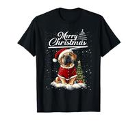 Merry Christmas Bullmastiff Santa Hat Dog Lovers Xmas Maglietta