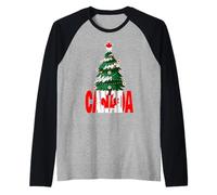 Merry Christmas Canada Canadian Christmas Tree Uomini Donne Maglia con Maniche Raglan