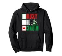 Merry Christmas Canada Naughty Nice Canadese Albero di Natale Felpa con Cappuccio