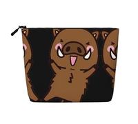 Merry Christmas Candle Printed Fake Hemp Makeup Bag - Organizer da viaggio per articoli da toeletta, conservazione giornaliera, essenziale per viaggi di lavoro, Animazione di salto Cinghiale, Taglia