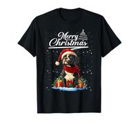 Merry Christmas Cane Corso Santa Hat Dog Lovers Xmas Maglietta