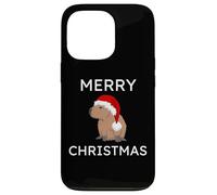 Merry Christmas Capybara con cappello di Babbo Natale divertente Natale Custodia per iPhone 13 Pro