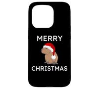 Merry Christmas Capybara con cappello di Babbo Natale divertente Natale Custodia per iPhone 15 Pro