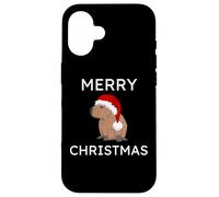 Merry Christmas Capybara con cappello di Babbo Natale divertente Natale Custodia per iPhone 16