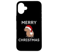 Merry Christmas Capybara con cappello di Babbo Natale divertente Natale Custodia per iPhone 16 Plus