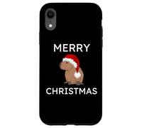 Merry Christmas Capybara con cappello di Babbo Natale divertente Natale Custodia per iPhone XR