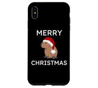 Merry Christmas Capybara con cappello di Babbo Natale divertente Natale Custodia per iPhone XS Max