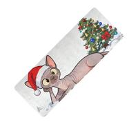 Merry Christmas Cartoon Cute Cat stampato tappetini da yoga per allenamento a casa spessore 1 mm per le donne antiscivolo con borsa da yoga tappetino tapete para ejercicio 180,3 x 66 cm