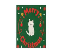 Merry Christmas Cartoon White Cat bandiere all'aperto decorativo Ringraziamento banner per la decorazione del patio 28x40 doppia faccia