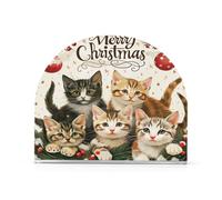 Merry Christmas Cats Simpatici portatovaglioli in acrilico per Farmhouse Cocktail dispenser di tovaglioli autoportante ristorante decorazioni per la casa per cocktail in fattoria confezione da 2