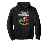 Merry Christmas Cavalier King Charles Spaniel Santa Hat Xmas Felpa con Cappuccio