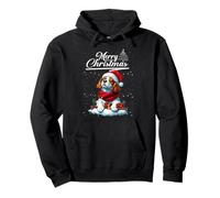 Merry Christmas Cavalier King Charles Spaniel Santa Xmas Felpa con Cappuccio